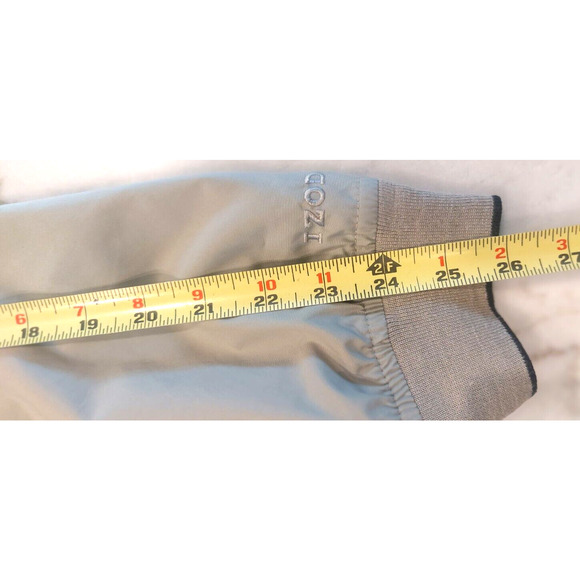 IZOD Golf V Neck Nylon Pullover Long sleeve Windbreaker Tan Jacket Men's Size XL - Picture 8 of 8